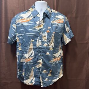 Jcrew Nautical Print Blue Men's Shirt